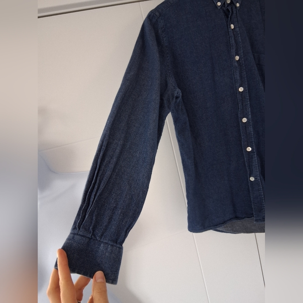 Ami Alexandre Mattiussi/ Blue Denim Button Up Shirt/ 100% Cotton/ Size US M - Picture 5 of 16